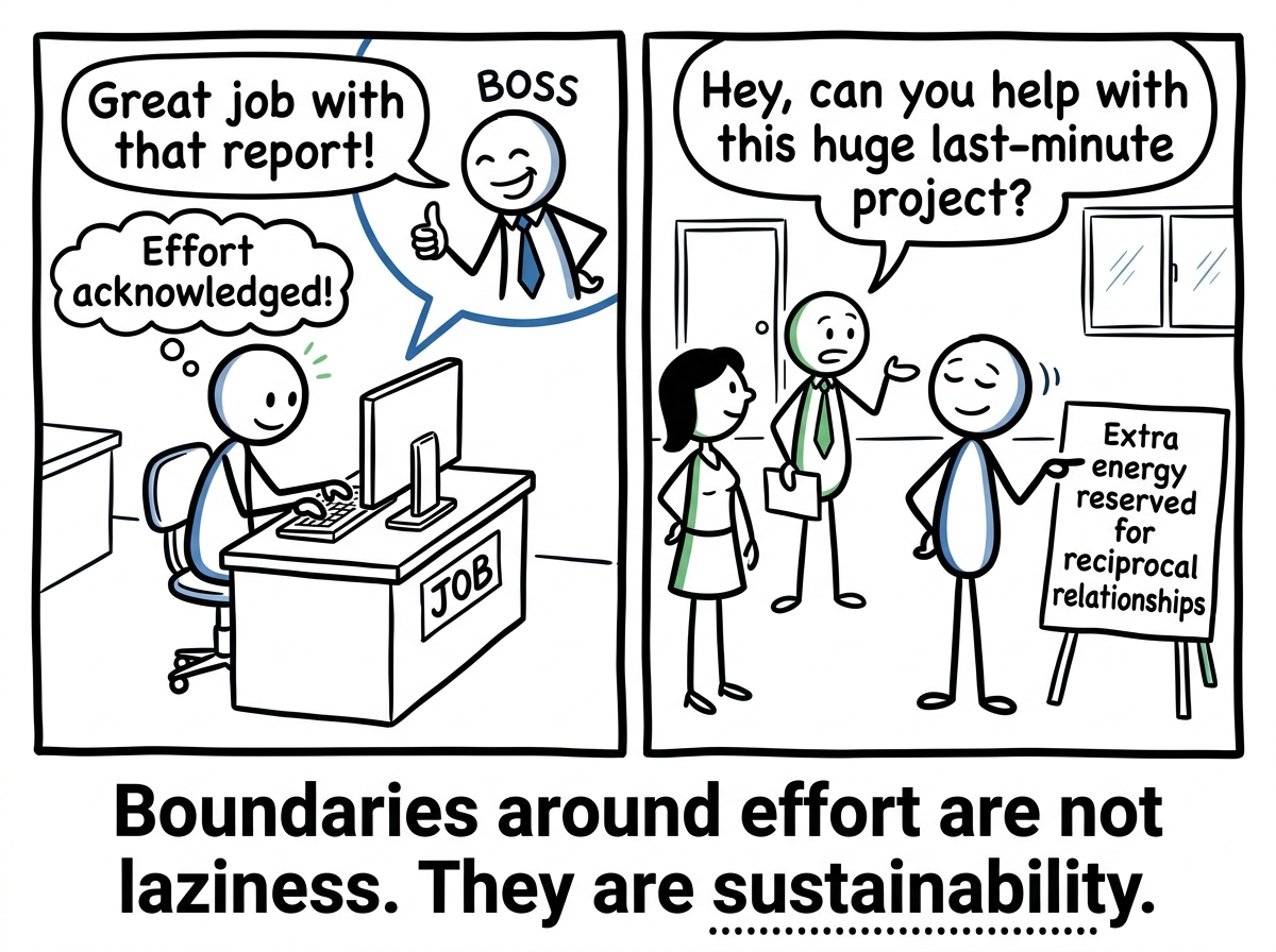 The stick figure doing their core job well and investing extra energy only where it is acknowledged and reciprocated